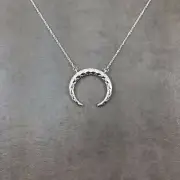 Horn SILVER Plated Necklace in Gift Box Horns Modern Gothic Shapes Geometric