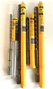 DEWALT 4 PIECE SPLINE SHANK ROTARY HAMMER DRILL BIT MASONRY LOT 3/8" TO 7/8"