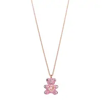 在飛比找Yahoo奇摩購物中心優惠-SWAROVSKI Teddy玫瑰金粉色水晶項鍊