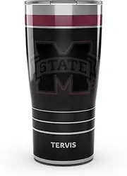 Tervis Traveler Mississippi State Bulldogs - Night Game Triple Walled Insulated Tumbler Travel Cup Keeps Drinks Cold & Hot, 20oz, Stainless Steel