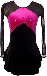 [Zagitova] Figure Skating Dress for Women, Round Neck Breathable Ice Skating Dresses, Skate Competition Costumes