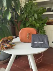 YSL New Brown Barenia Tassel Crossbody Bag