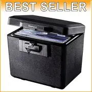 Fireproof Document Box with Key Lock - 0.61 Cubic Feet for Home or Office