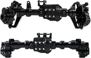 1/10 Front and Rear Axle Set for Tra&xxas TRX-4 1/10 RC Crawler Car Axles Upgrade Parts Aluminum Fr&on&t Rear Portal Alloy Door axle housing Upgrade Parts RC Car Accessories(Black)