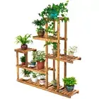 Multi Tiers Wooden Plant Stand Balcony Garden Flower Plant Stand