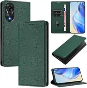 Compatible with Oppo A78 4G Case Cover,Compatible with Oppo A78 4G CPH2565 Flip PU Leather Magnetic Protective Leather Case Green