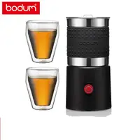 在飛比找PChome24h購物優惠-BODUM 加熱式電動奶泡機+Titlis雙層玻璃杯2件組2