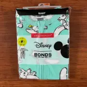 Bonds Disney Dumbo Mint Green White Zip Wondersuit BNIP Size 00