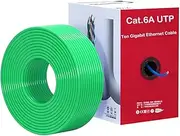 Ethernet Cable 300m Cat6A CMP UTP 23AWG Solid Pure Copper, PoE++, 10Gpbs 500MHz, Bulk Reelex No Tangle Pull Box for Switch Boxes, PoE Devices, Routers