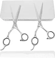 DONFAMDS 1set Professional Hairdressing Scissor Flat Scissors Teeth Scissors for Home and Barber Use Non- Grip Precision Cutting Tools Random Color Hairdress Tool
