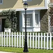 Outdoor lamp 2.2M Rustic Farmhouse Lawn Lantern Black Outdoor Waterproof Ground Floor Light Die-cast Aluminum Glass Street Single High Pole Villa Cour