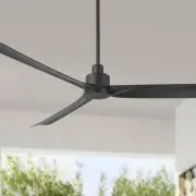 60" Casa Vieja Sailplane Matte Black Damp Ceiling Fan with Remote