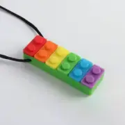 1Pc Sensory Chew Necklace Brick Chewy Kids Silicone Biting Pencil Topper Teether