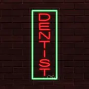 NEW "DENTIST" w/BORDER VERTICAL 30x12x1 INCH LED FLEX WINDOW INDOOR SIGN 30984