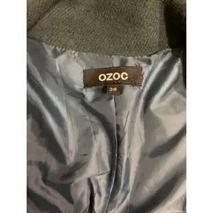 OZOC 深綠立領綁帶大衣38