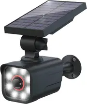 Solar Motion Sensor Lights IP66 Waterproof, Solar Powered Wall Light Floodlight with Dummy Camera