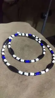 Thin Blue Line Flag Necklace Police Size- 22 Inch