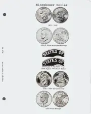 Eisenhower Dollars 1971-1978 *CDI Insert & Data Pages* Fits Whitman 9131