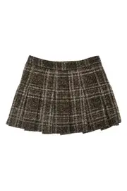 DOUUOD Check Pleated Skirt