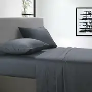 400 Thread Count Fitted Sheet Charcoal Long Single Bed