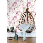Flamingo removable wallpaper Animals wall decor Pink flamingos Birds mural