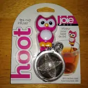 Joie HOOT Tea Cup Infuser Pink Owl Stainless Steel Loose Tea Ball NEW Sealed