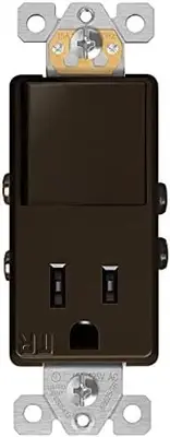Switch and Outlet Combo, Combination Decorator Paddle Switch 15A/120VAC with Tam