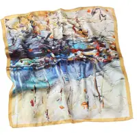 在飛比找momo購物網優惠-【Jun Jun】蠶絲小方巾 絲巾 領巾 53x53cm(油