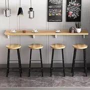 Folding Wall Desk for Home Kitchen Restaurant Space Saving Long Narrow Table for Dining Work or Events Foldable Desk in Light Walnut Color