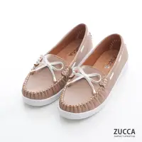 在飛比找Yahoo奇摩購物中心優惠-ZUCCA-金屬編織朵結平底鞋-z7206pk