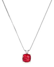 MaxColor 14K 2.25 ct. tw. Lab-Grown Ruby Pendant Necklace
