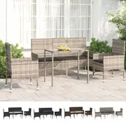 Garden Lounge Set 4 Piece with Cushions Poly Rattan Patio Multi Colours vidaXL