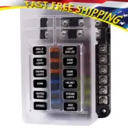 12-Way Blade Box Fuse Holder Block LED Waterproof 12V/32V Indicator Auto Marine (for: Honda Civic)