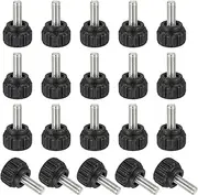 sourcing map 20 Pcs Threaded Knurled Thumbscrew, M4 x 10mm Monitor Mount Arm Screws Stainless Steel Clamping Knobs Grip Thumb Screw for Computer TV