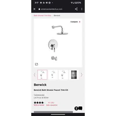 American Standard Berwick shower trim kit