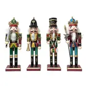 Wooden Nutcracker Ornaments Christmas Decoration Figures Set Puppet Home Deco...
