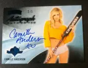 2014 Benchwarmer CAMILLE ANDERSON Hockey #14 Blue Foil Auto/5 Wedding Crashers