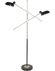 [Sarantino] Adjustable Two Light Lamp in Black/Gold