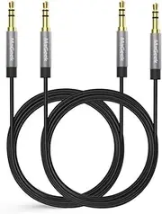 3.5mm Audio Aux Cable, Male to Male Auxiliary Cable for Car, Home Stereo, iPhone, Smartphone, iPod, iPad or Any Audio Device with 3.5mm Aux Port [24k Gold-Plated] (2-Pack_3.0m)