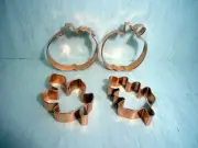 4 LARGE 6" riveted Copper Cookie Cutters Apple Maple Oak Leaf pumpkin Lot