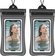 Axvxby Pack of 2 Waterproof Mobile Phone Cases, Underwater Mobile Phone Cases - IPX8 Waterproof Cases for Swimming, 7 Inch Mobile Phone Bags for iPhone, Samsung, Xiaomi and Google Smartphones