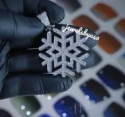 Mini Snow Flake 1.10 Ct Genuine D/VVS Moissanite Men's Pendant 925 Silver