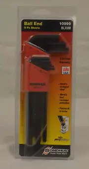 Bondhus Hex Key Set 10999 (BLX9MM) , Ball End, 9 Piece *New*