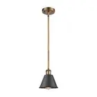 Innovations Ballston Smithfield 1 Light Mini Pendant 1S, BB/BK - 516-1S-BB-M8-BK