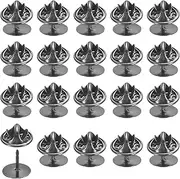 uxcell 100Pairs Metal Locking Pin Backs, Brass Butterfly Clutch Tie Tacks Pin Back Replacement with 9.5mm Length Blank Pins for Name Tag Craft Making, Black