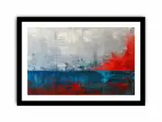 Red Blue Abstract Art Framed print Art Poster