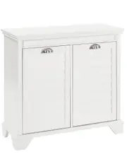 Crosley Lydia 30in White Linen Hamper