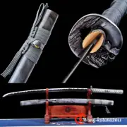 Gray & Black Full Tang Sharp Japanese Samurai Katana Sword High Carbon Steel