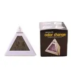 LED Digital Alarm Clock Pyramid Night Light Color Changing Desk Clock with Emppa