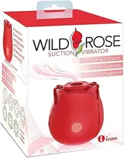 Wild Rose Suction Vibrator - Red USB Rechargeable Air Pulse Stimulator